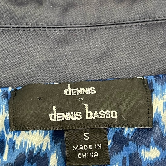 Dennis by Dennis Basso blue and leopard cheetah reversible dress coat size S - Picture 3 of 16